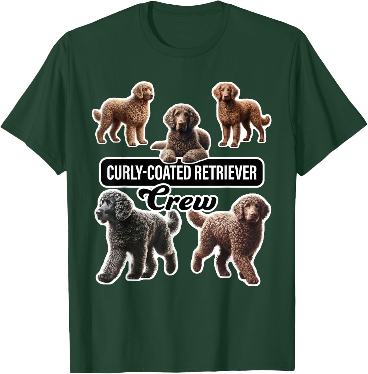 Curly-Coated Retriever Crew T-Shirt - T-Shirt | Forest