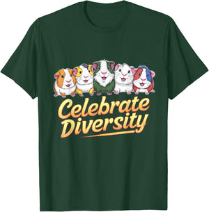 Cute 'Celebrate Diversity' Guinea Pig Lovers T-Shirt - T-Shirt | Forest