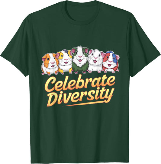 Cute 'Celebrate Diversity' Guinea Pig Lovers T-Shirt - T-Shirt | Forest