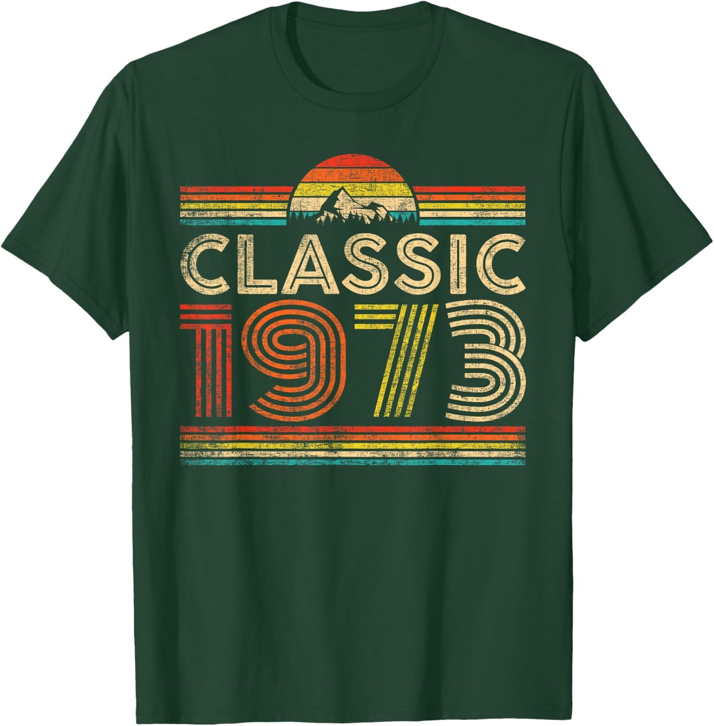 Classic 1973 Vintage 1973 Classic Year Men Women Birthday T-Shirt - T-Shirt | Forest