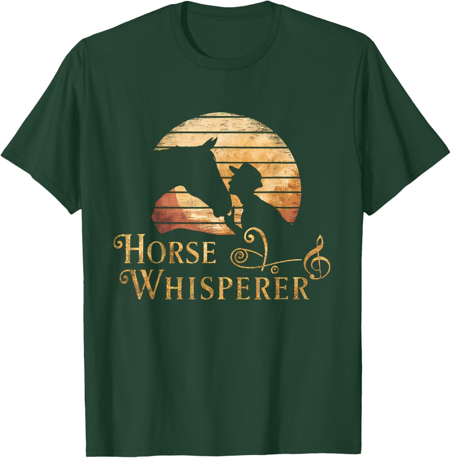 Vintage Horse Whisperer Retro Sunset Design T-Shirt - T-Shirt | Forest