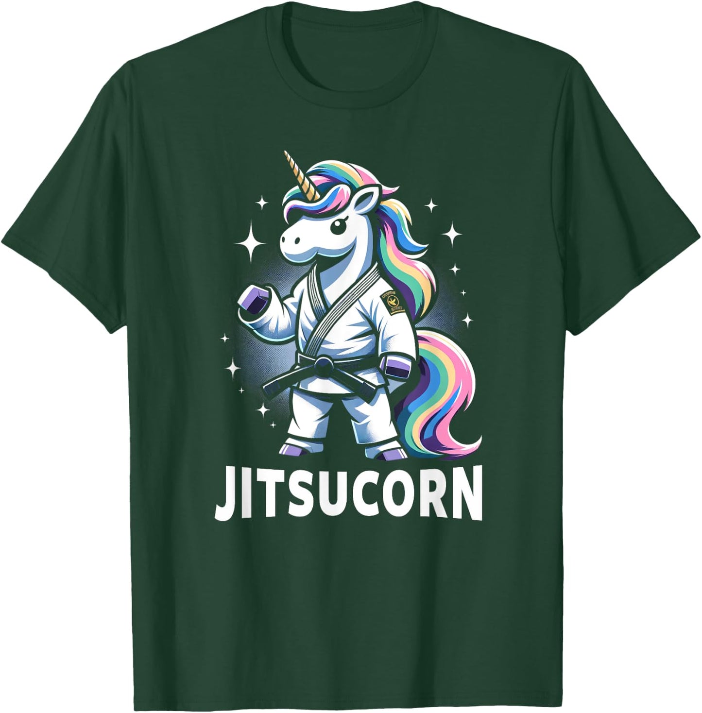 Funny Self Defense BJJ Shirt Cute Unicorn Jiu Jitsu T-Shirt - T-Shirt | Forest