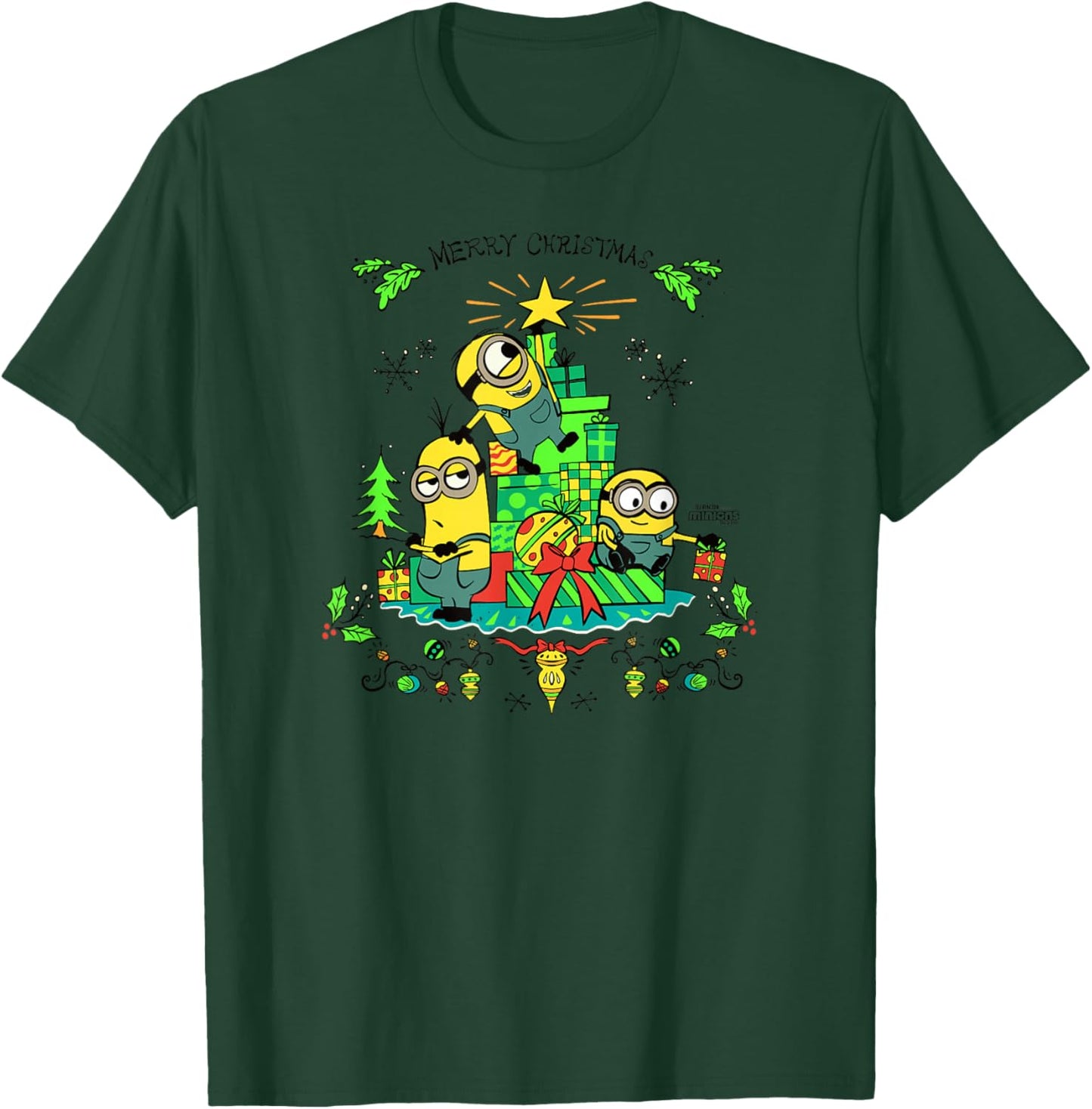 Minions Merry Christmas T-Shirt - T-Shirt | Forest