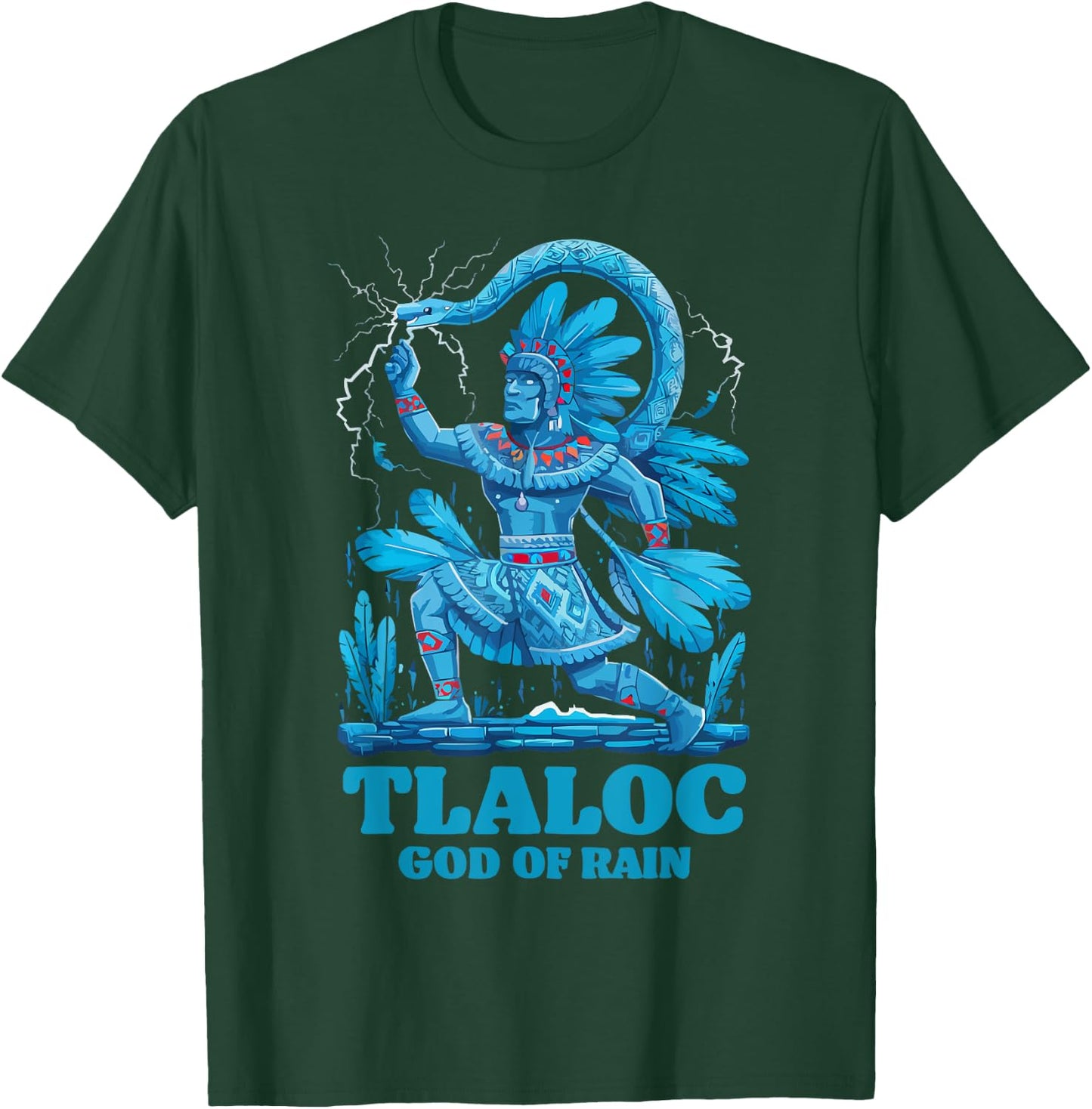 Aztec God Aztec Culture Mayan Indigenous Tlaloc Statue T-Shirt - T-Shirt | Forest