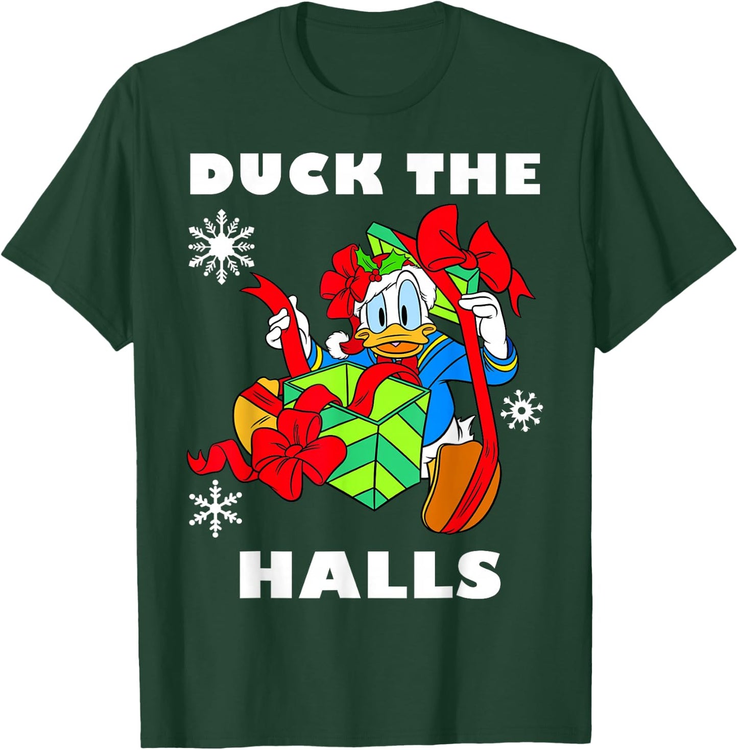 Disney Donald Duck The Halls Christmas Portrait T-Shirt - T-Shirt | Forest