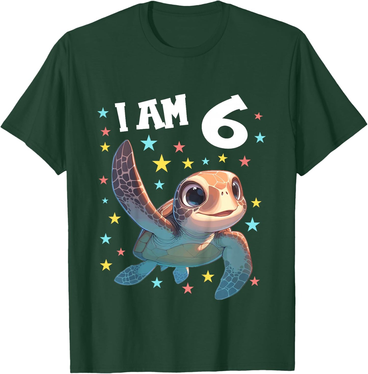 6 Years old 6 birthday Sea Turtles Boy Girl Sea Turtle T-Shirt - T-Shirt | Forest