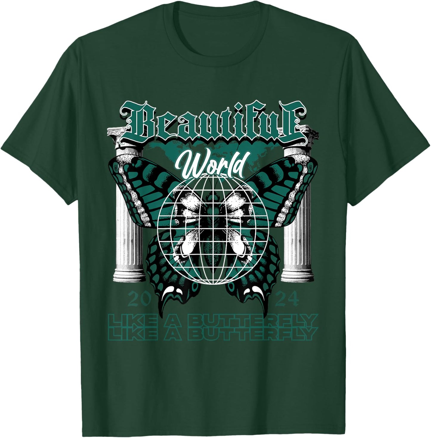 Beautiful World Oxidized Green 4s Matching Women T-Shirt - T-Shirt | Forest