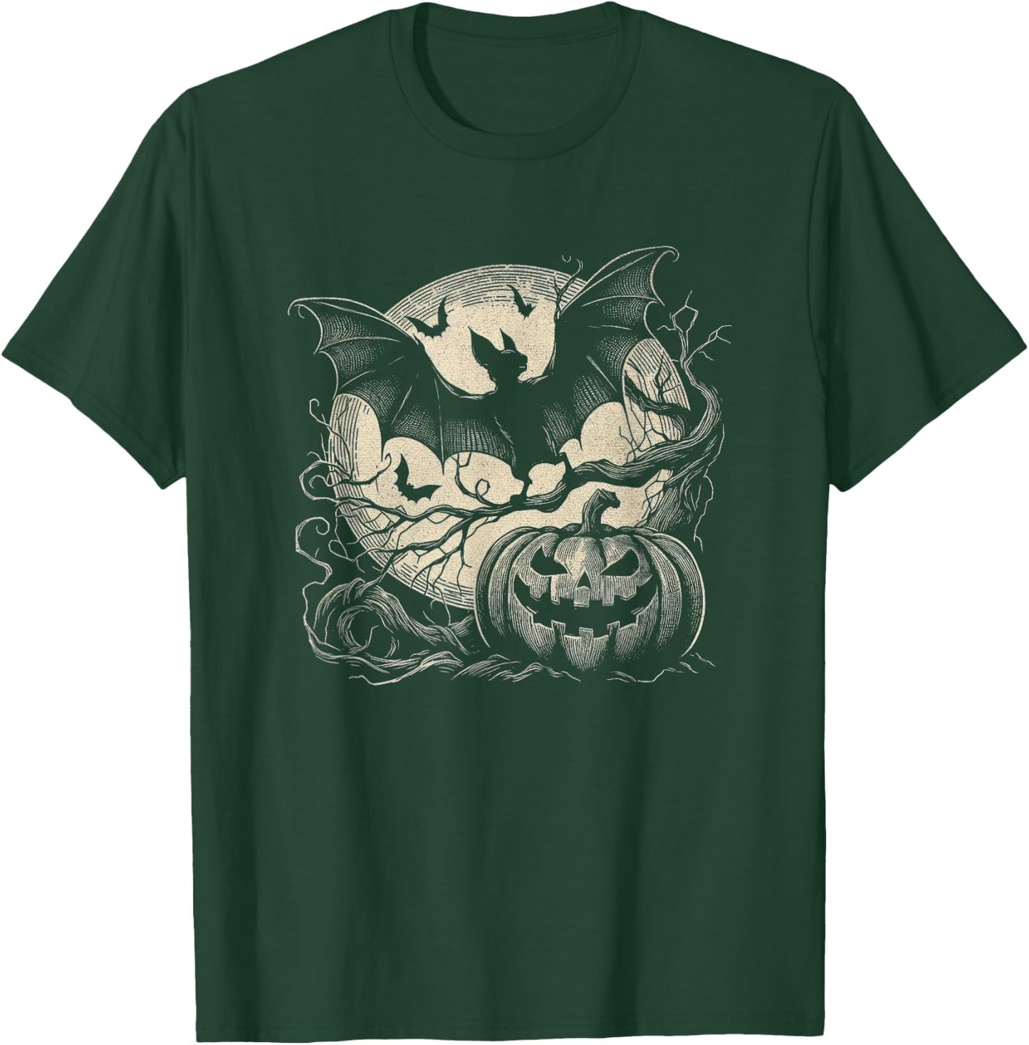 Spooky Bat Halloween Art Design And Men T-Shirt - T-Shirt | Forest
