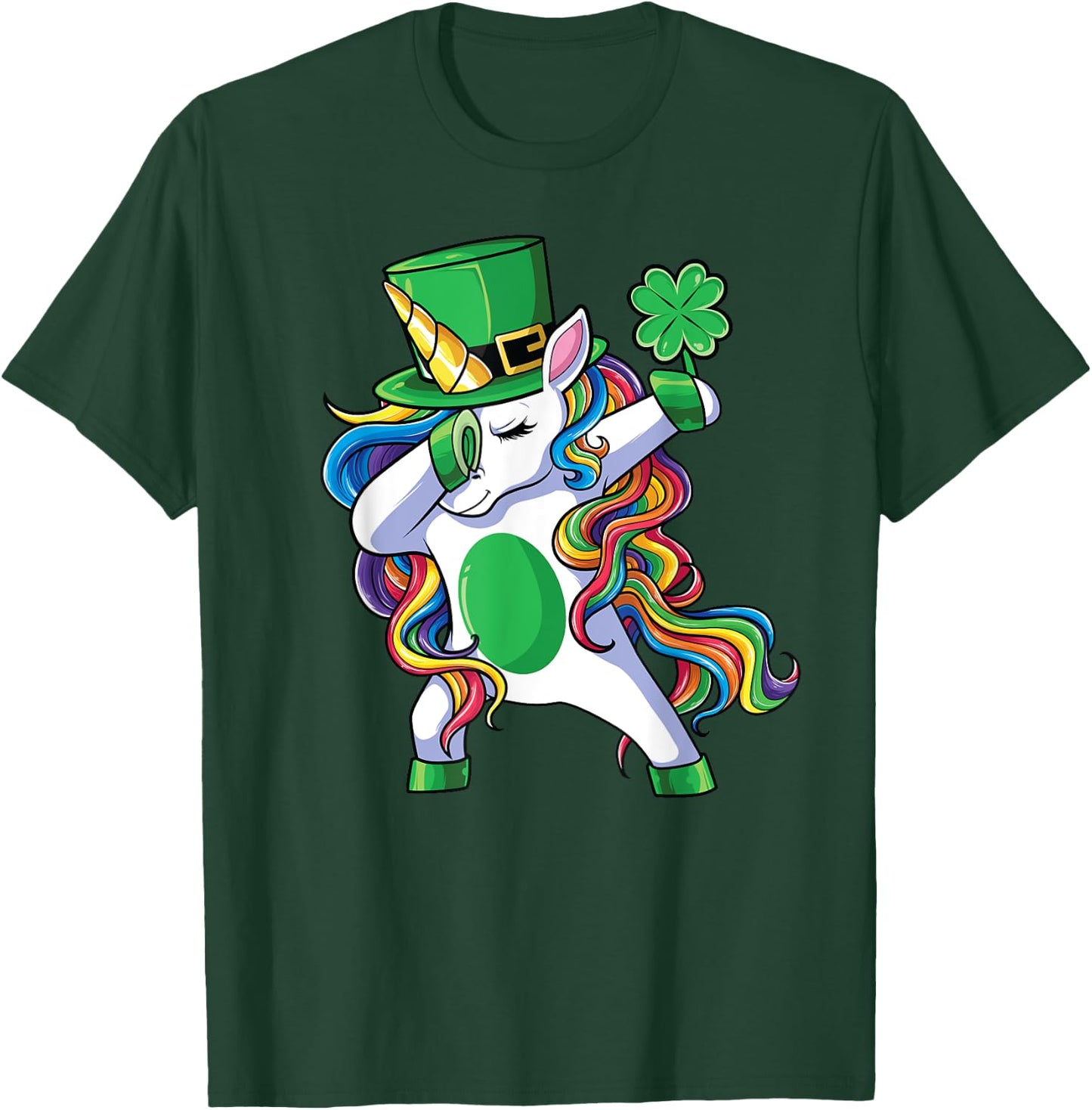St Patrick's Day Unicorn Shirt Girls Lepricorn T-Shirt - T-Shirt | Forest