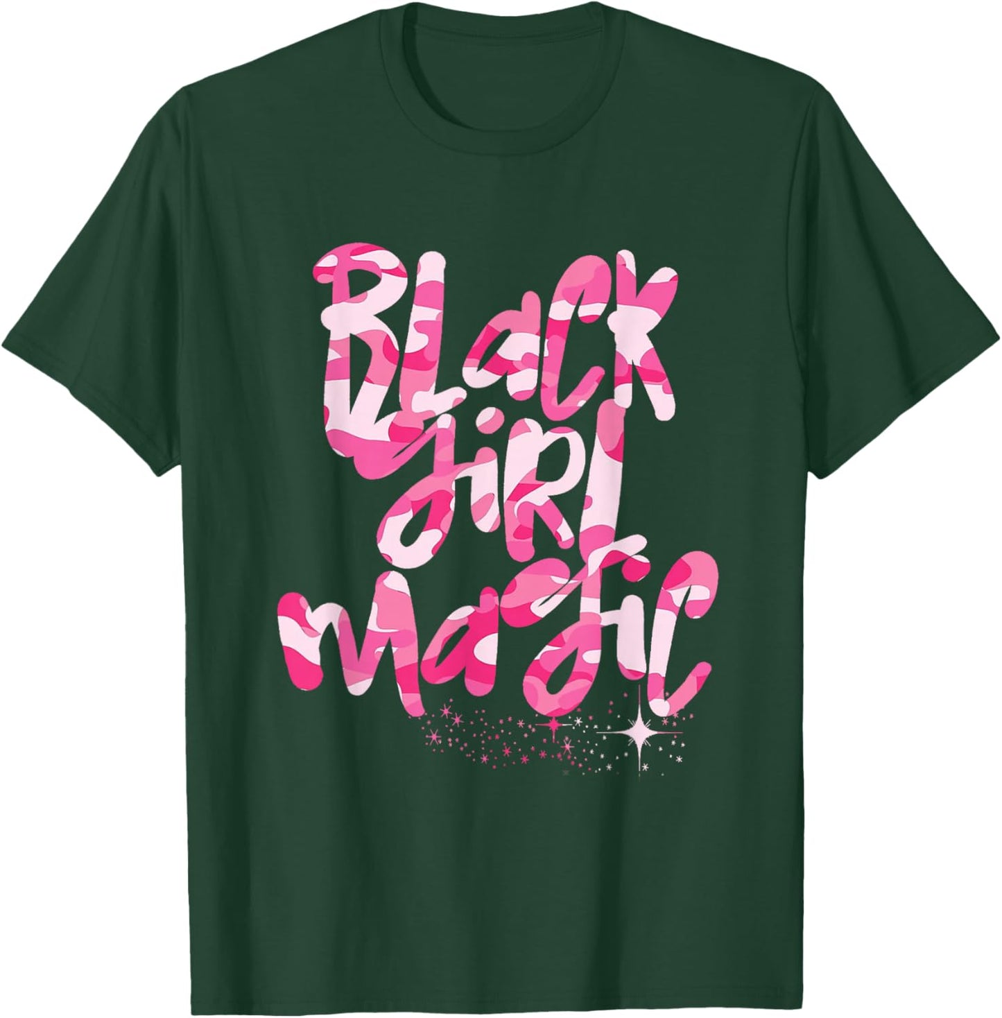 Pink Camo Black Girl Magic Melanin Camouflage Queen Woman T-Shirt - T-Shirt | Forest