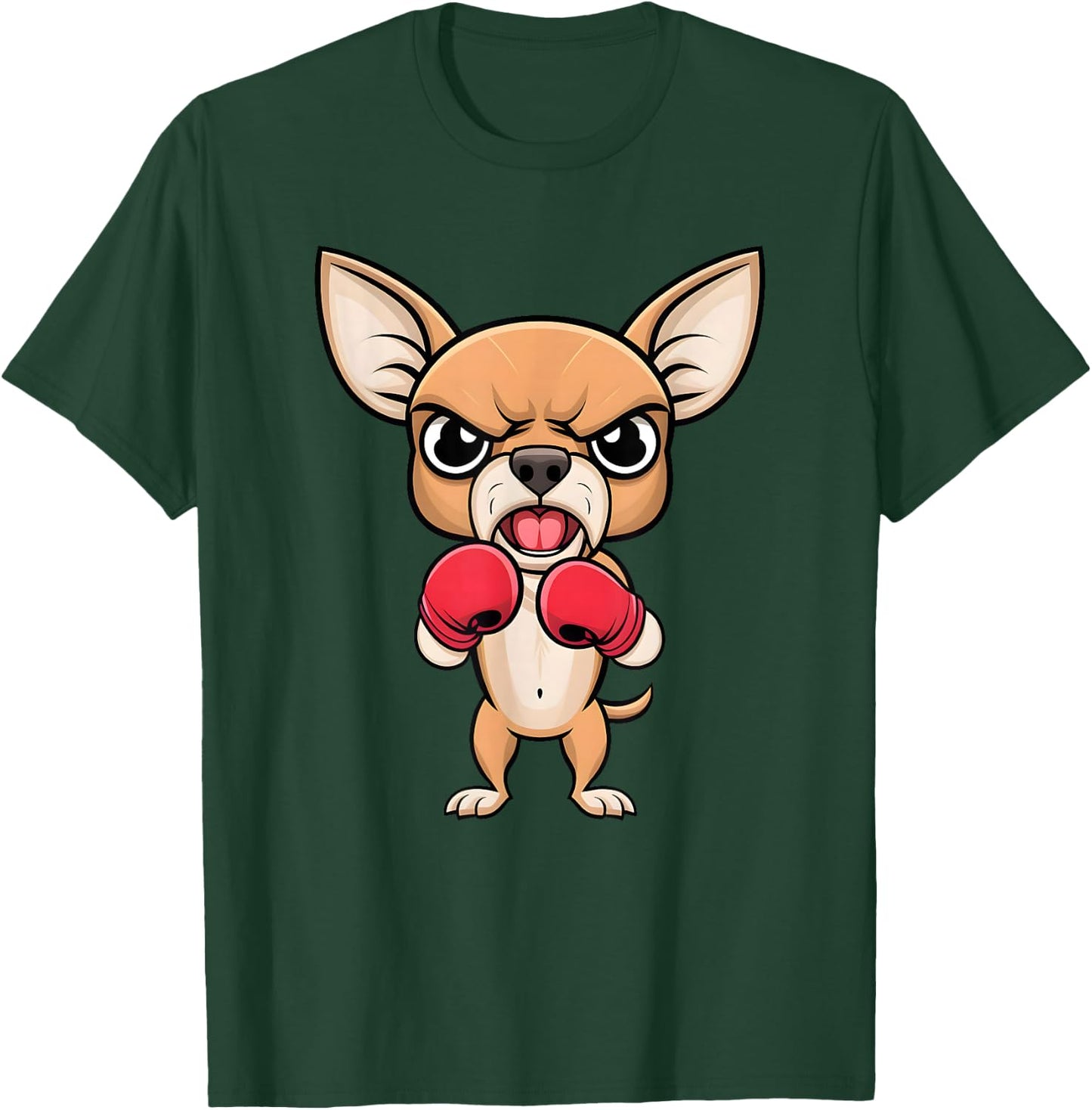 Angry Chihuahua Dog with Boxing Gloves Funny Pet T-Shirt - T-Shirt | Forest