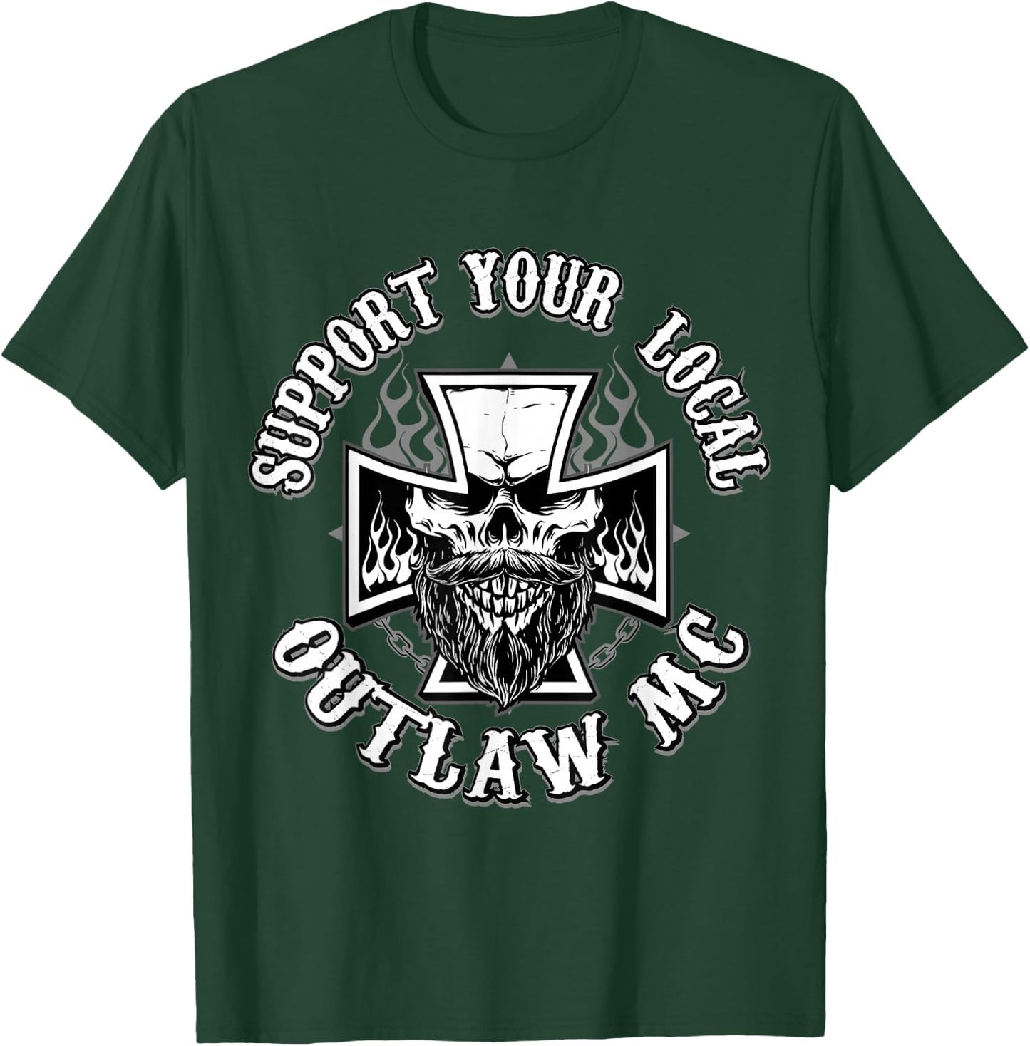 RomperGraphics Men's Support Your Local Outlaw 03 Black , Small T-Shirt - T-Shirt | Forest