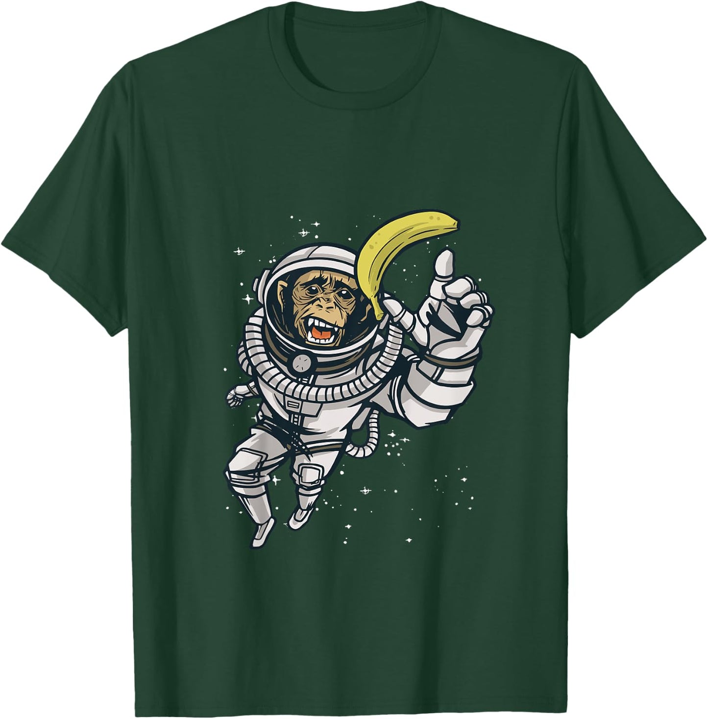 Kids Chimp Astronaut in Space Funny Chimpanzee Animal Graphic T-Shirt - T-Shirt | Forest