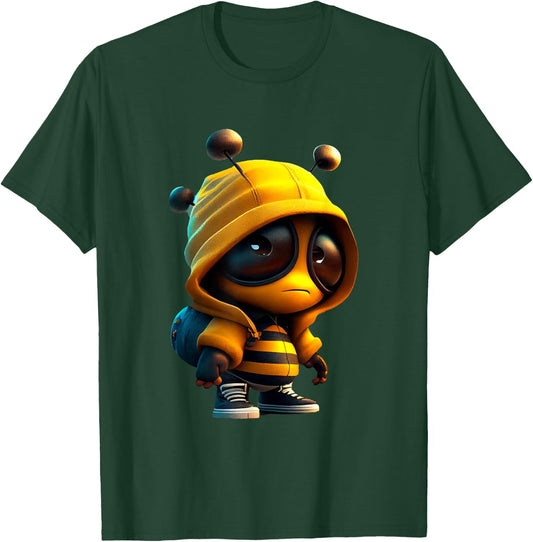 Adorable Bumblebee Character In T-Shirt - T-Shirt | Forest