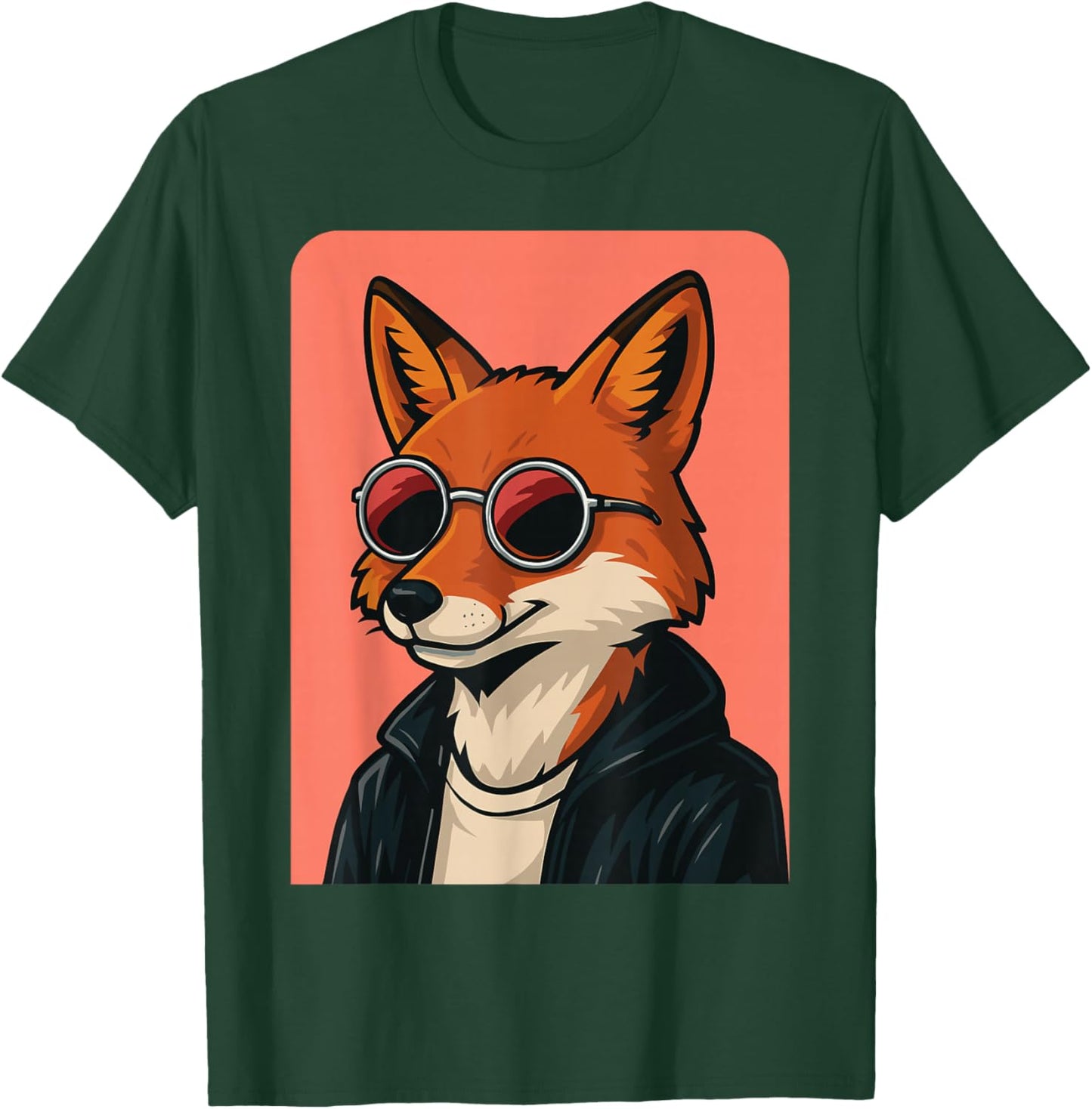 Fox Wearing Sunglasses Men Women Graphic Fox T-Shirt - T-Shirt | Forest