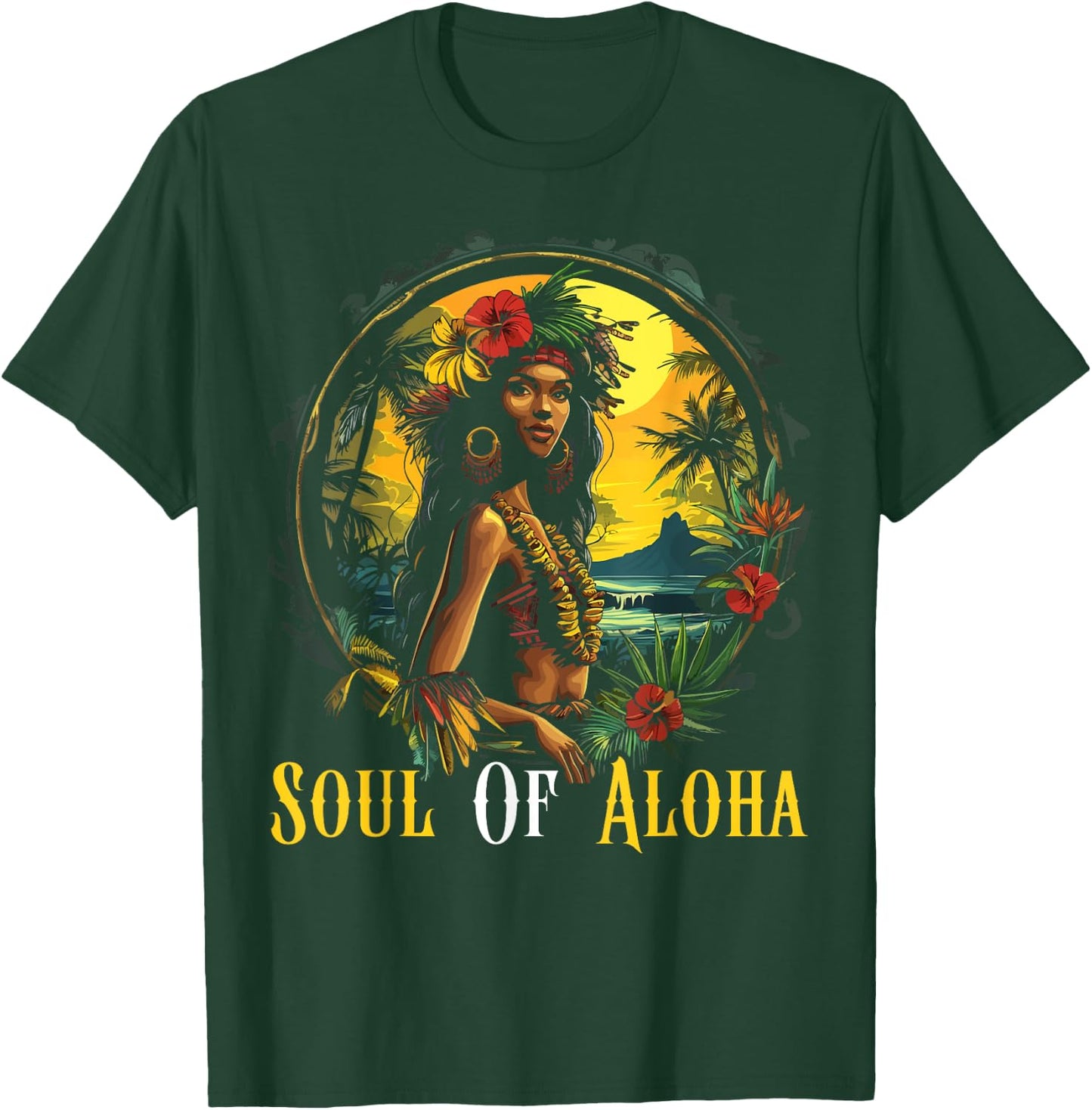Kanaka Maoli Women Native Hawaiian Islands Hawaii Flag T-Shirt - T-Shirt | Forest