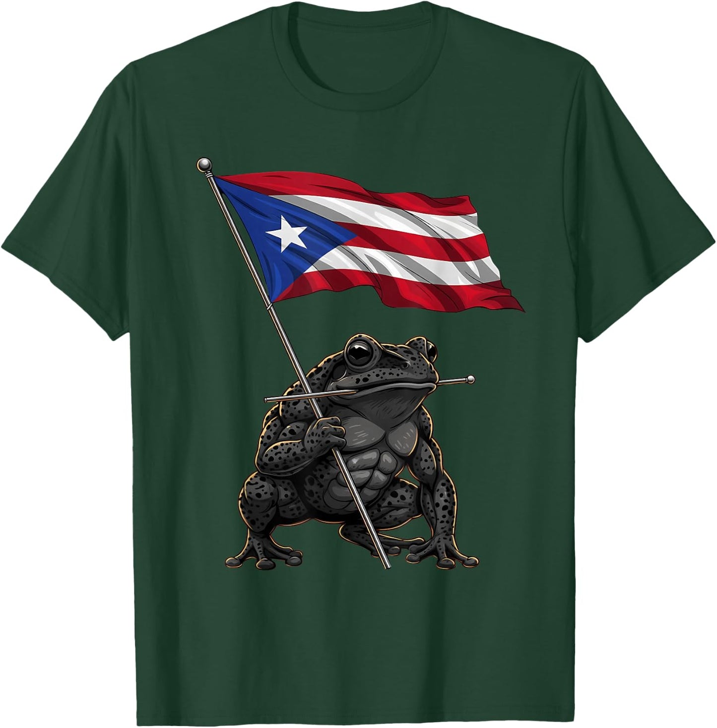 Coqui Frog Puerto Rico Taino Puerto Rican Flag Boricua T-Shirt - T-Shirt | Forest