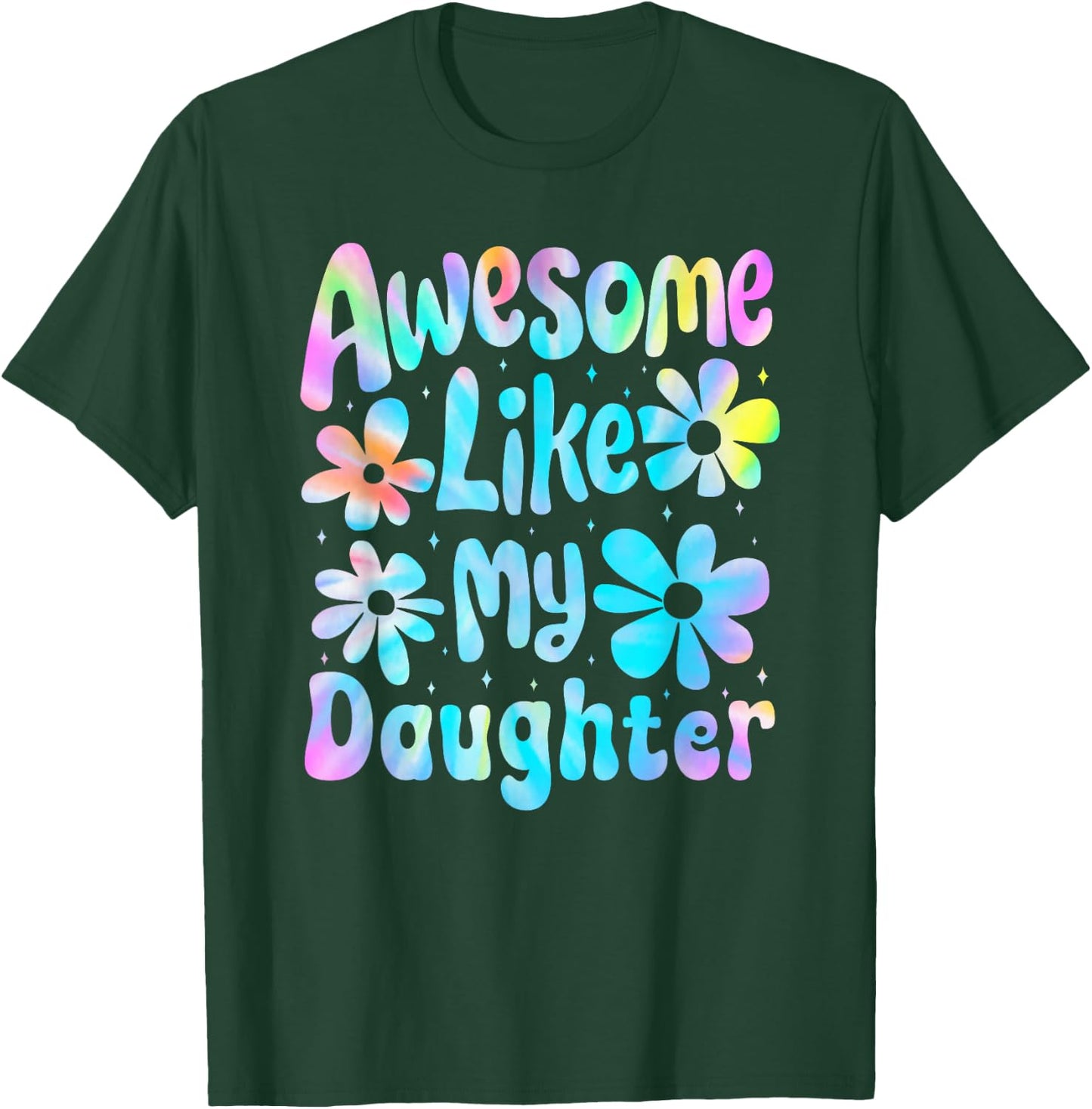 Awesome Like My Daughter Mommy Groovy Graphic Mother's Day T-Shirt - T-Shirt | Forest