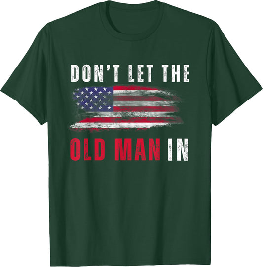 Retro Don't let the old man in vintage American Flag T-Shirt - T-Shirt | Forest