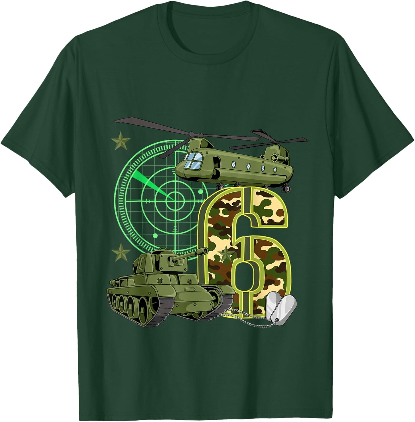 6th Birthday Army T-Shirt - T-Shirt | Forest