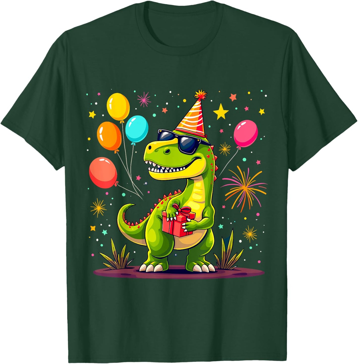 T-Rex Birthday Party Dinosaur T-Shirt - T-Shirt | Forest