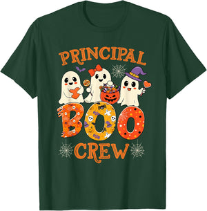 Principal Teacher Boo Crew Funny Halloween Spooky Costume T-Shirt - T-Shirt | Forest