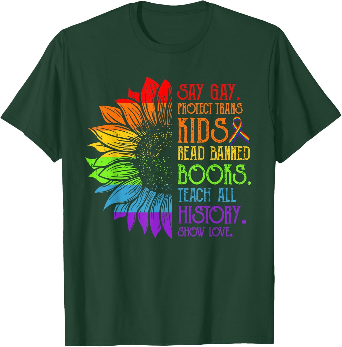 Protect Trans Kids Read Banned Books LGBTQ Ally Pride Month T-Shirt - T-Shirt | Forest