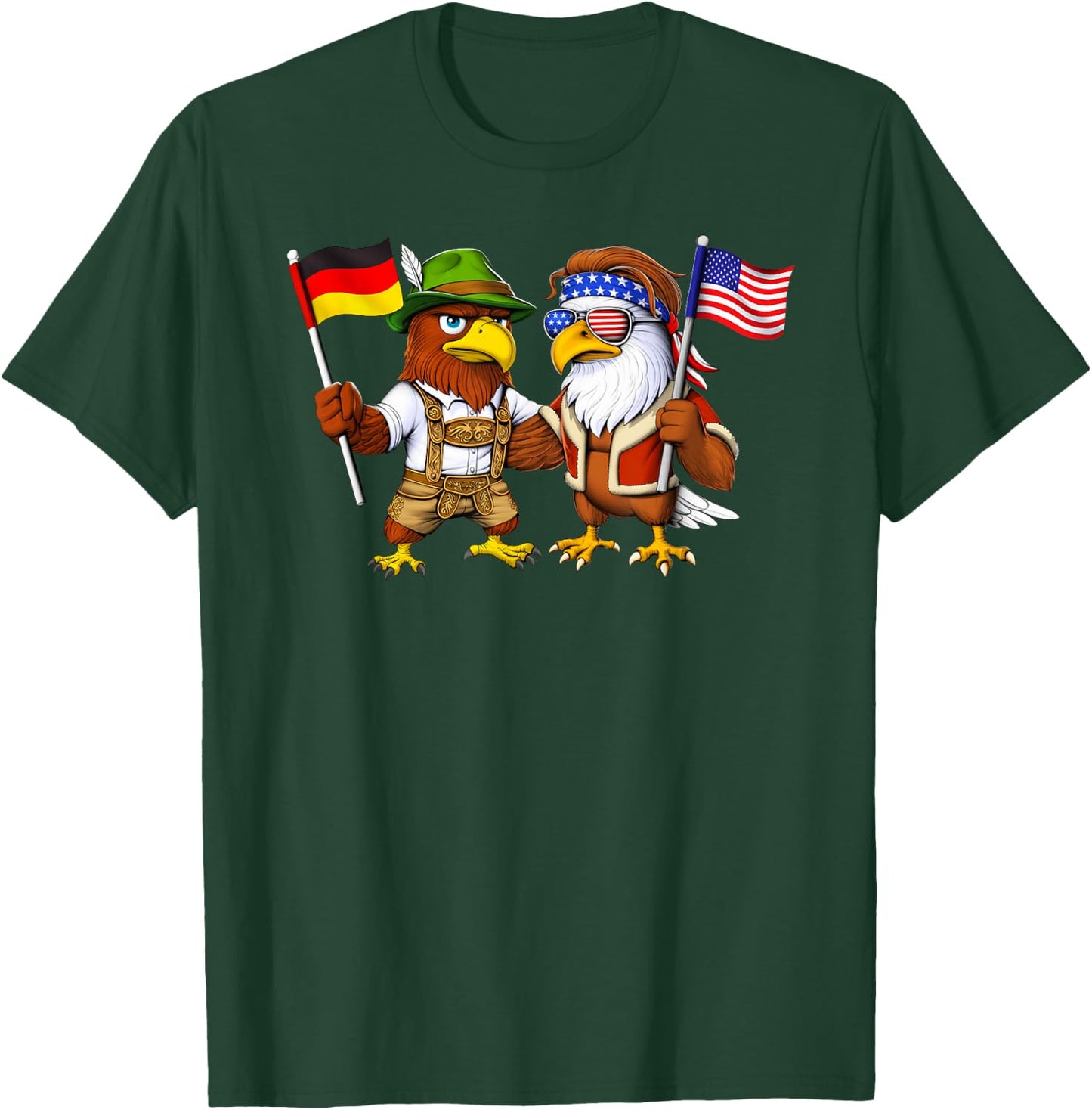 USA Germany Flag American German Roots Deutschland T-Shirt - T-Shirt | Forest