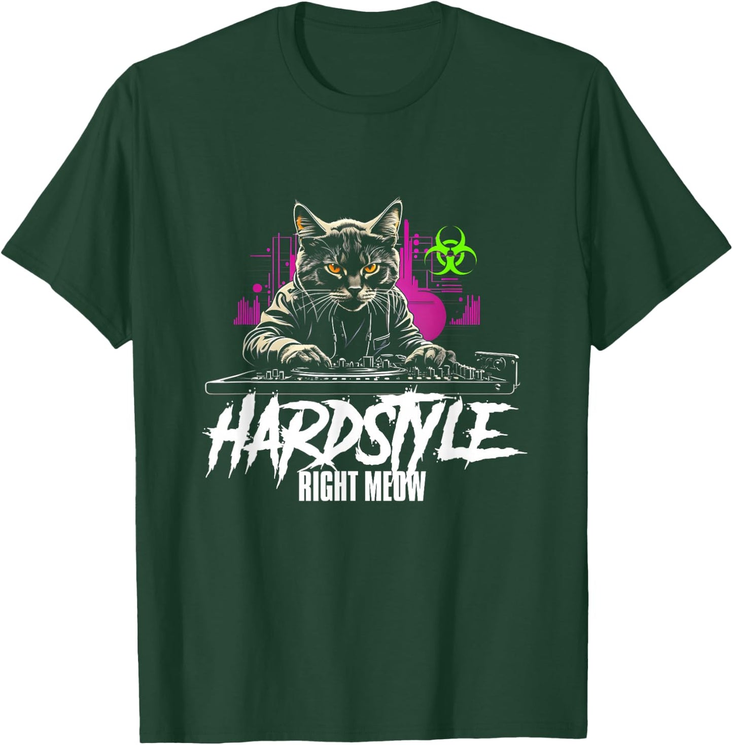 Hardstyle Outfit Cat DJs Hardstyle RIGHT MEOW T-Shirt - T-Shirt | Forest