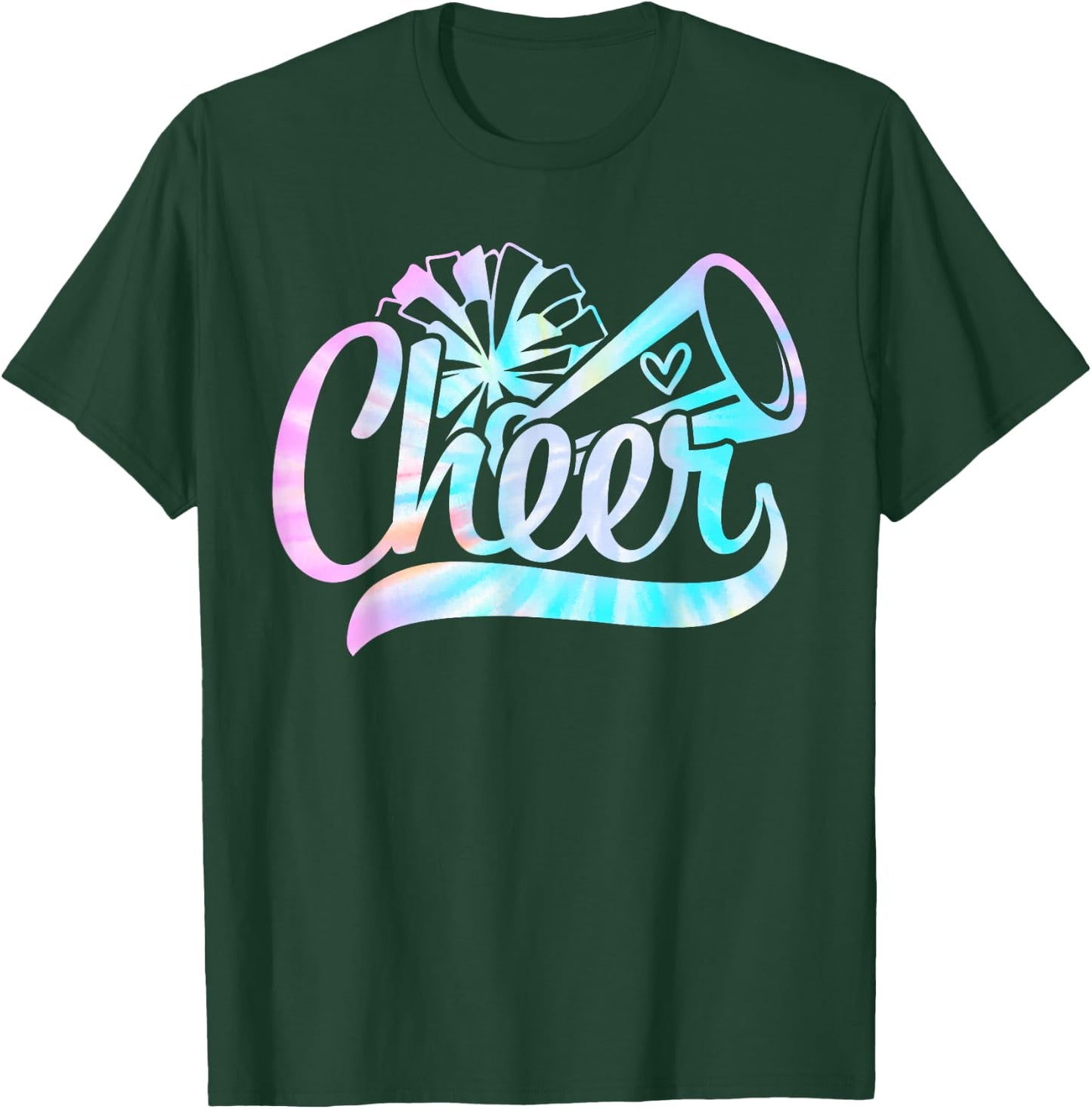 Tie Dye Cheer Cheerleading for Cheerleader Squad Girl BFF T-Shirt - T-Shirt | Forest