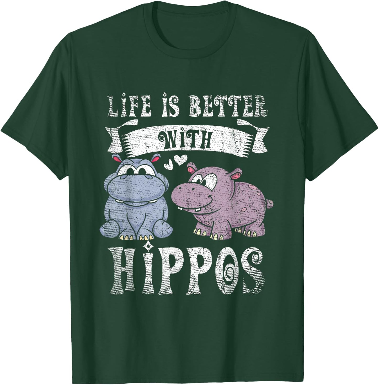 Hippopotamus Animal Lover Gift Hippo -Adults Black Short Sleeve Small T-Shirt - T-Shirt | Forest