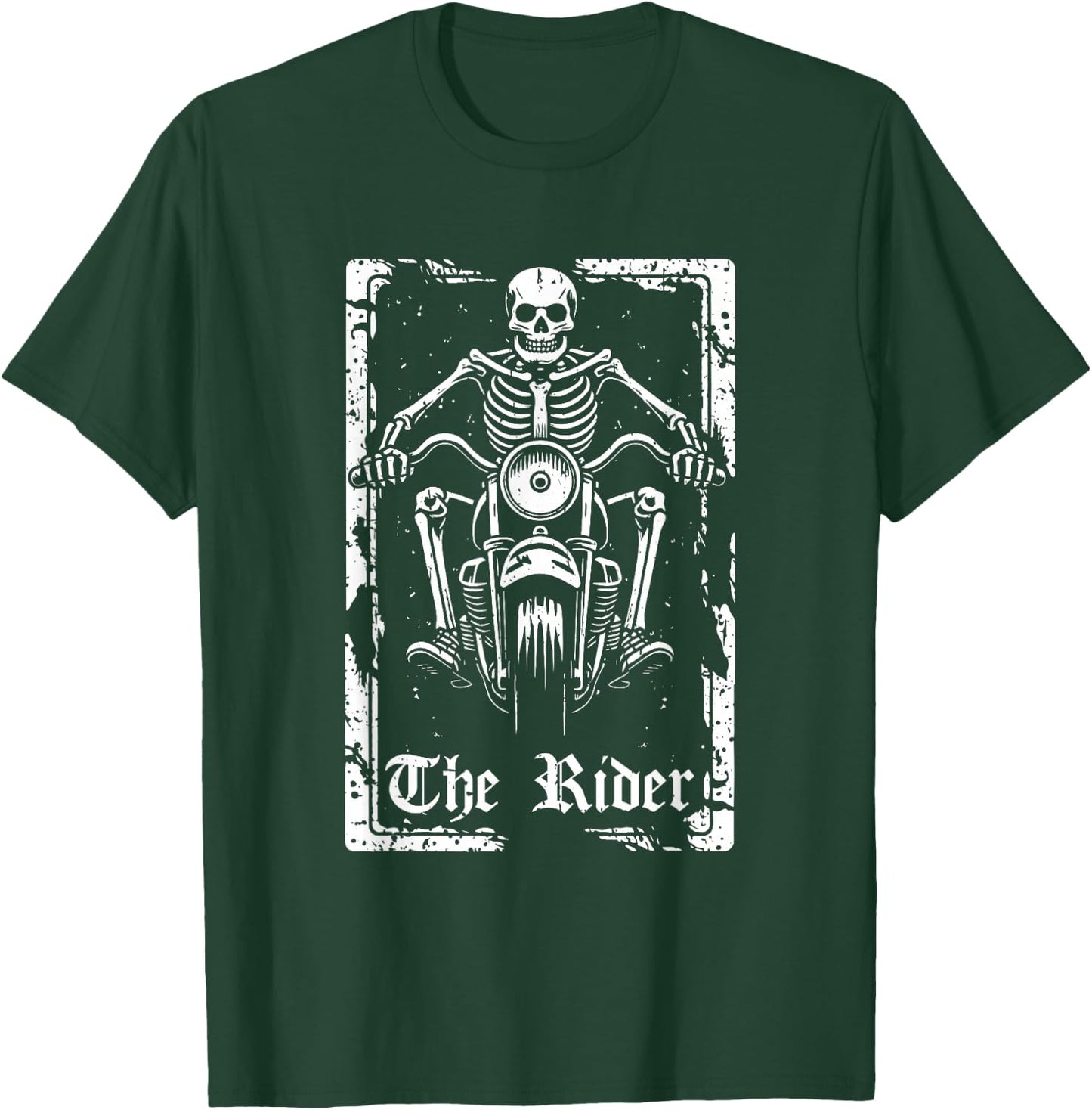 Motorcycle Motorbike - Motorbiker Biker Skeleton Tarot Card T-Shirt - T-Shirt | Forest