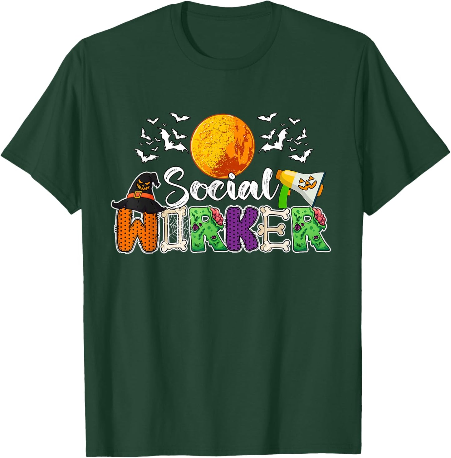 Social Worker Job Halloween Zombies Witch Costume Team T-Shirt - T-Shirt | Forest