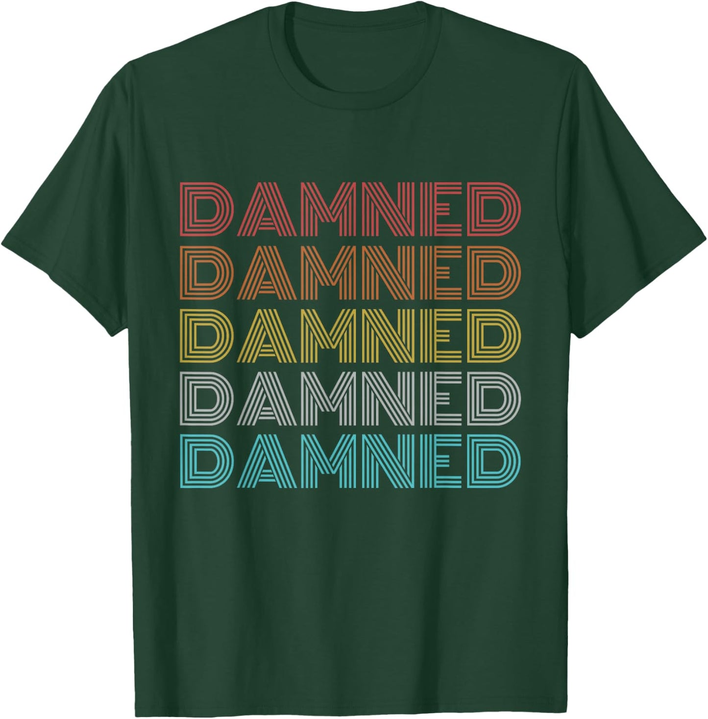Retro Vintage Damned , Small, Black T-Shirt - T-Shirt | Forest
