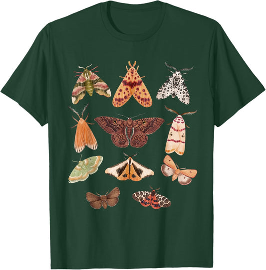 Moth Art Women Goblin Core Cottagecore Moth Lovers T-Shirt - T-Shirt | Forest