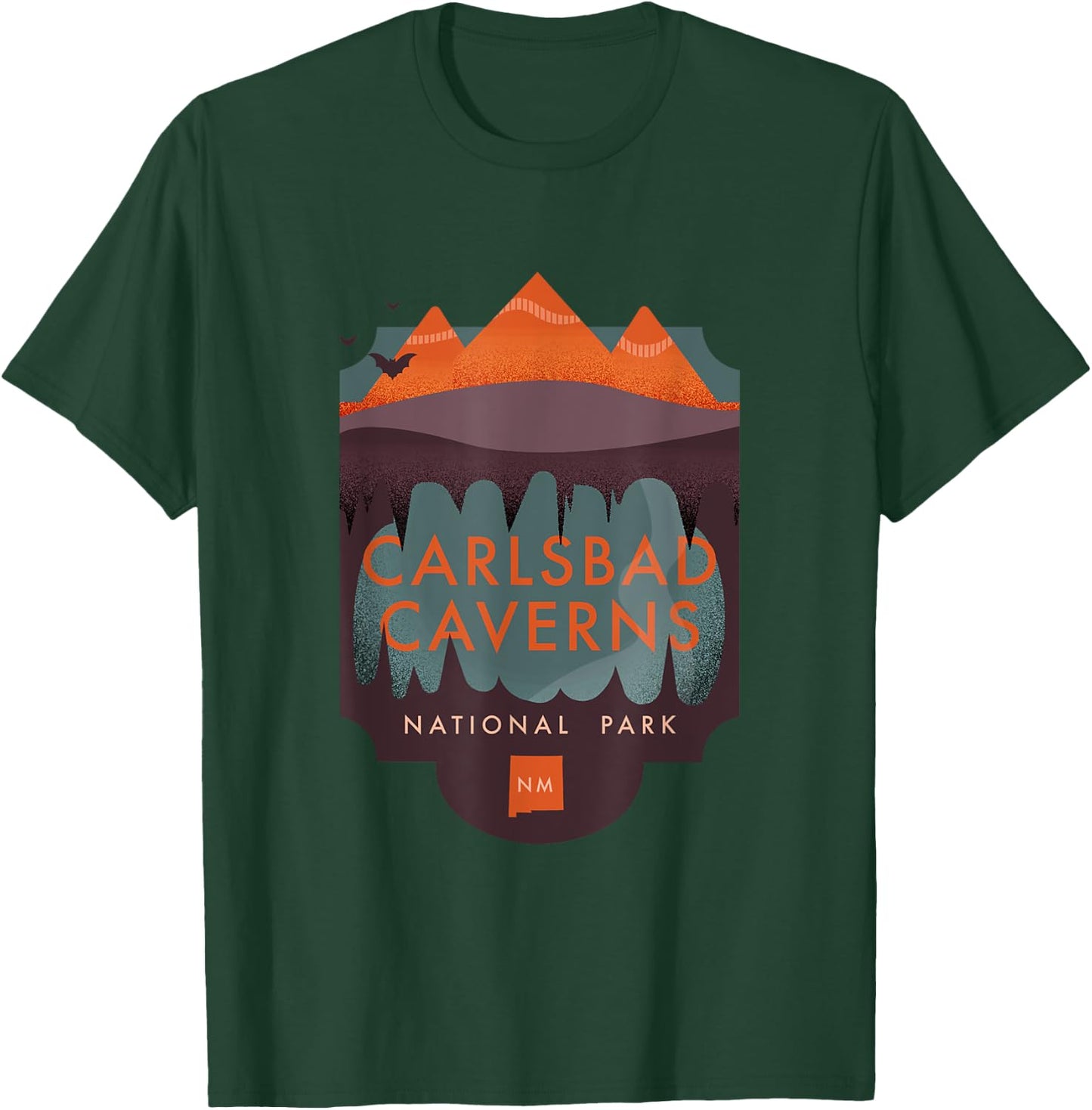 Vintage Carlsbad Caverns National Park New Mexico Bat Caves T-Shirt - T-Shirt | Forest