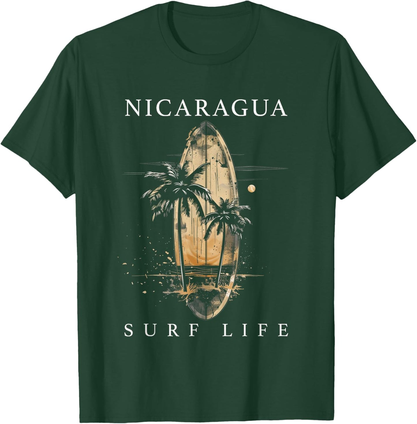Nicaragua Nica Surf Vintage Surfer T-Shirt - T-Shirt | Forest