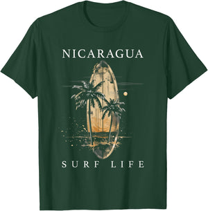 Nicaragua Nica Surf Vintage Surfer T-Shirt - T-Shirt | Forest