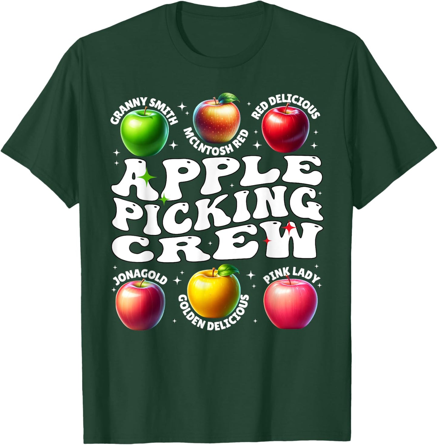 Apple Picking Crew Harvest Season Fall Vibes and Orchard Fun T-Shirt - T-Shirt | Forest