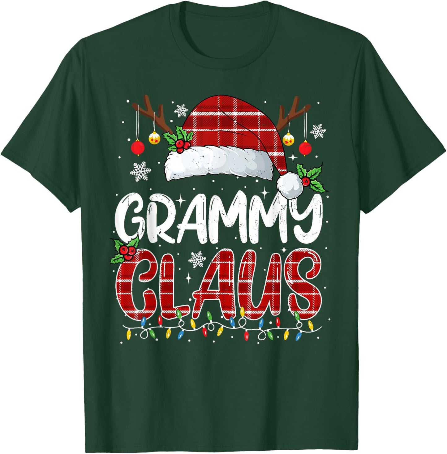 Grammy Claus Christmas Lights Pajama Family Matching T-Shirt - T-Shirt | Forest