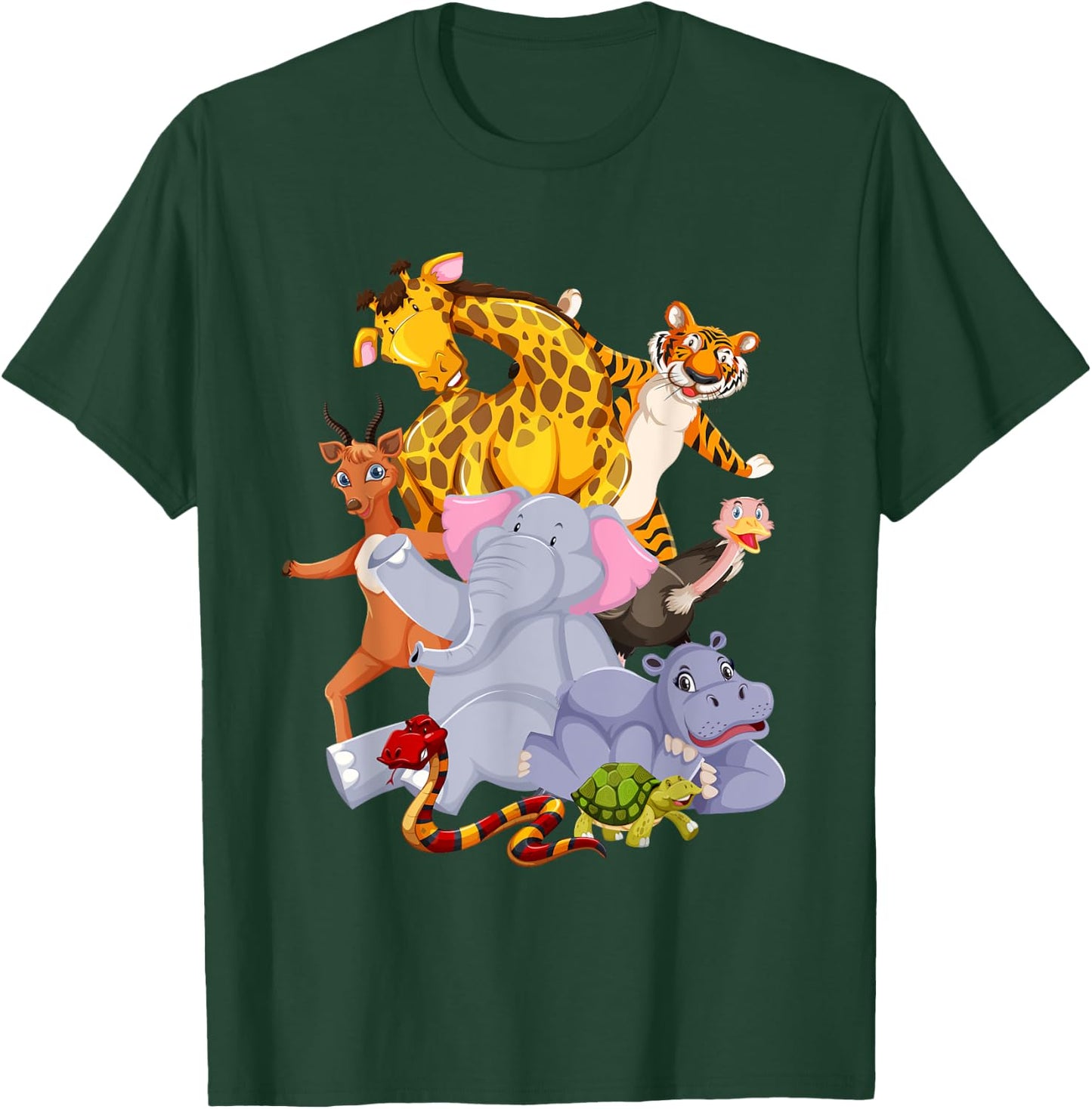 Zoo Animals Wildlife Birthday Party Zoo Day T-Shirt - T-Shirt | Forest