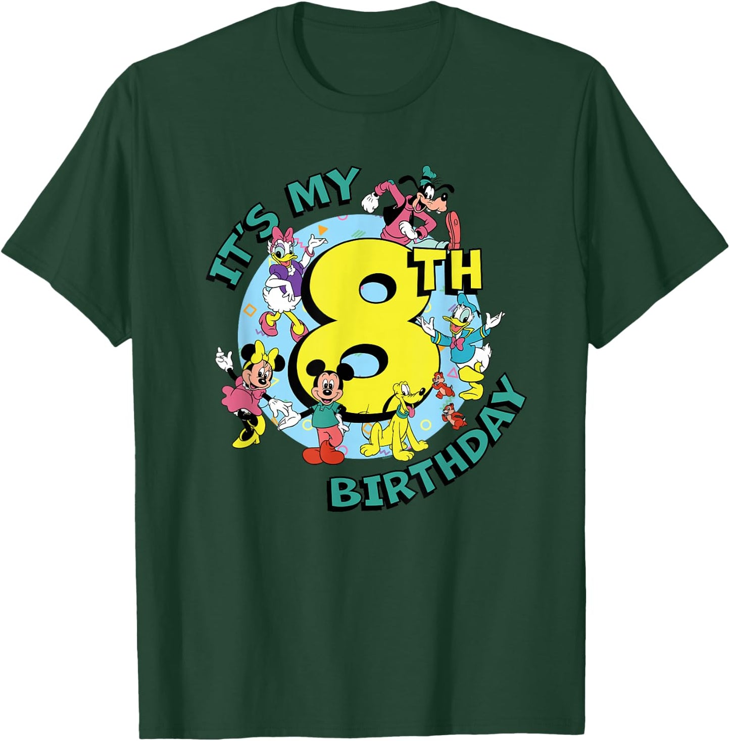 Disney Mickey and Friends It's My Eighth 8th Birthday T-Shirt - T-Shirt | Forest