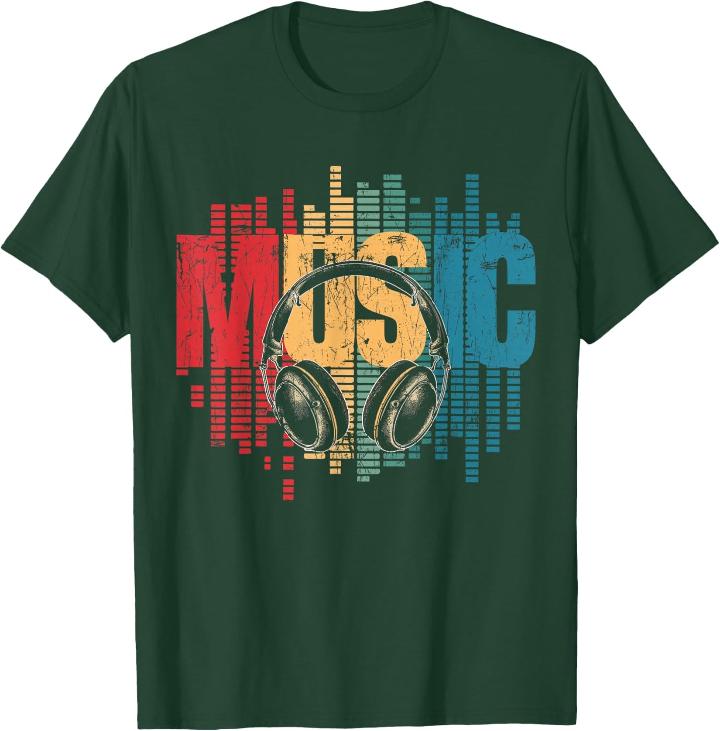 Electronic Music Lover DJ Vintage Headphones T-Shirt - T-Shirt | Forest