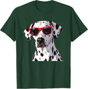Ödalmatiandog Dalmatian Dog Sunglasses , Small, Black T-Shirt - T-Shirt | Forest