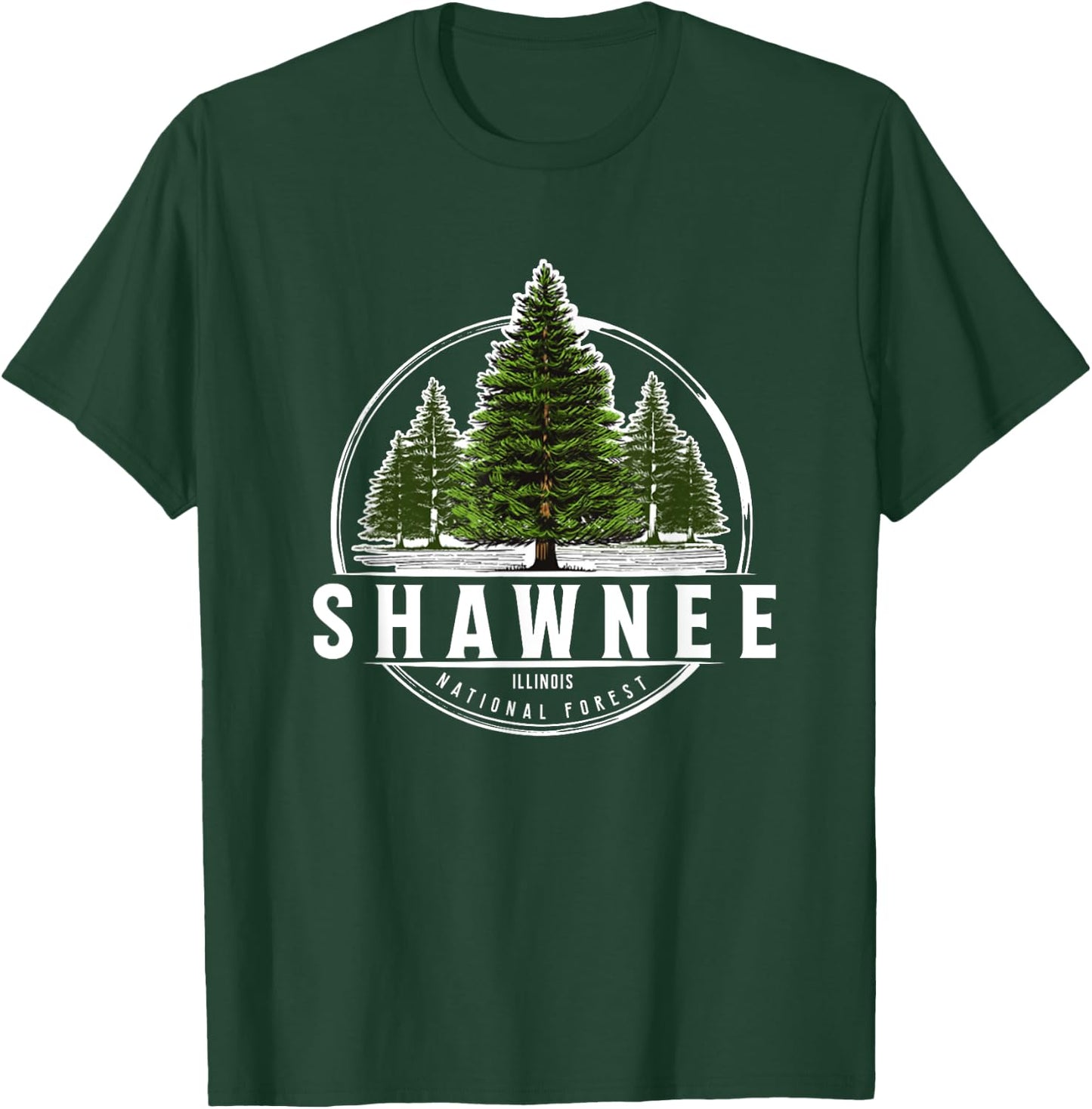 Vintage Pine Trees Shawnee National Forest Illinois Souvenir T-Shirt - T-Shirt | Forest