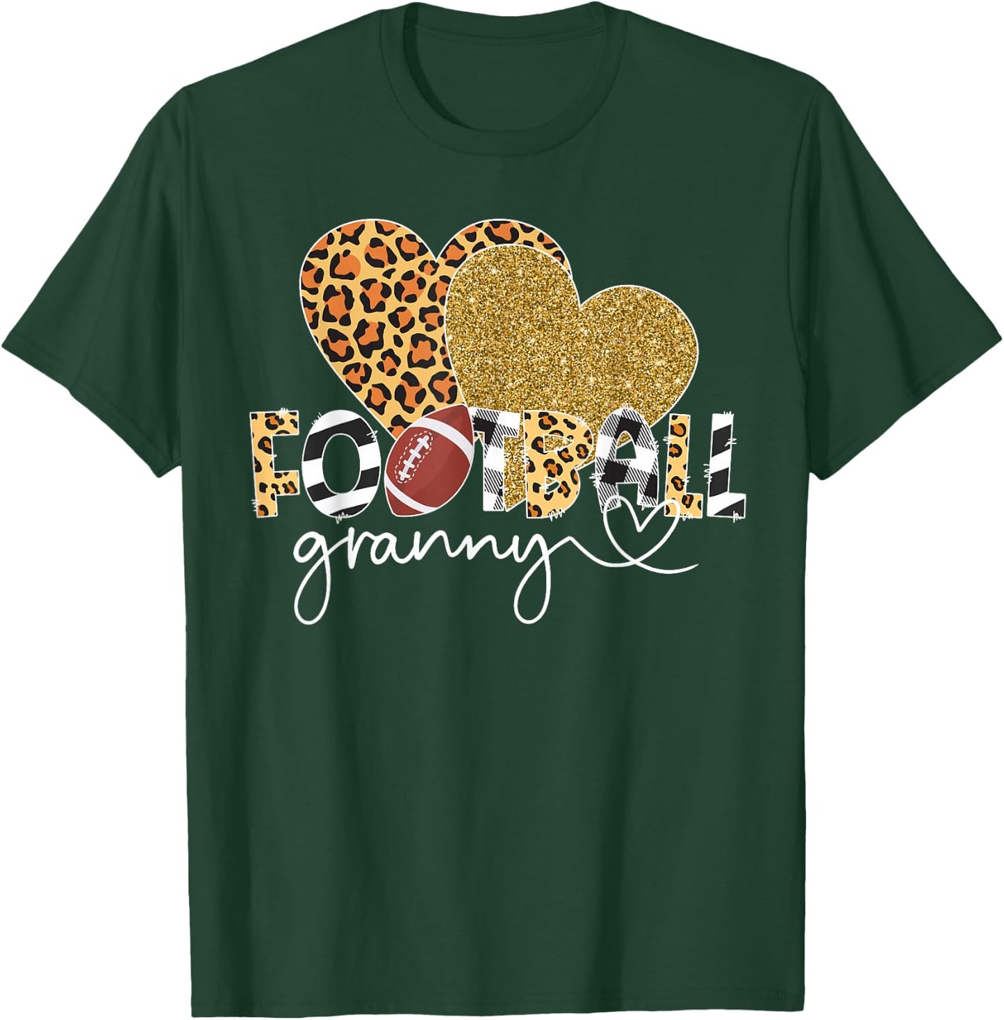 Football Granny Heart Grandma Granny Of A Football Player T-Shirt - T-Shirt | Forest