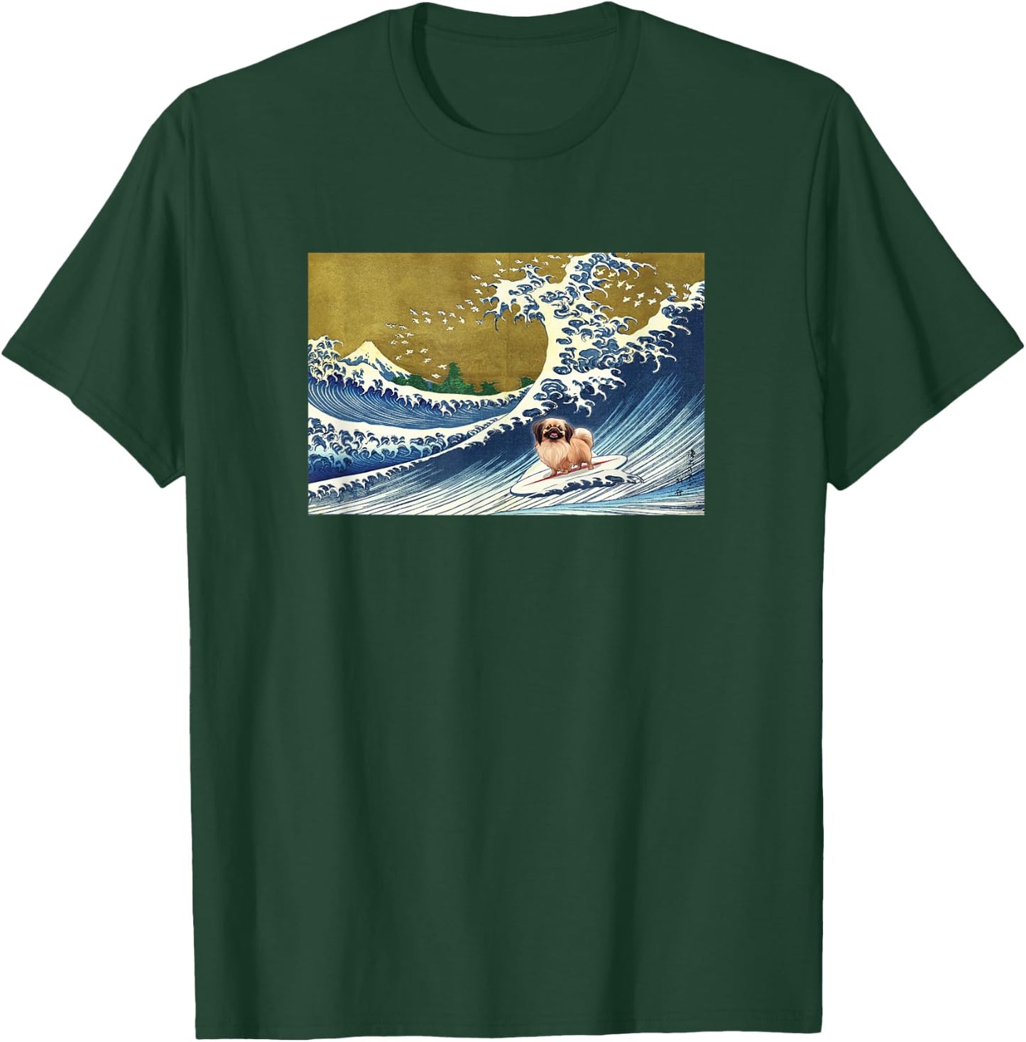 Cute Retro Vintage Surfing a Wave Pekingese Lover T-Shirt - T-Shirt | Forest