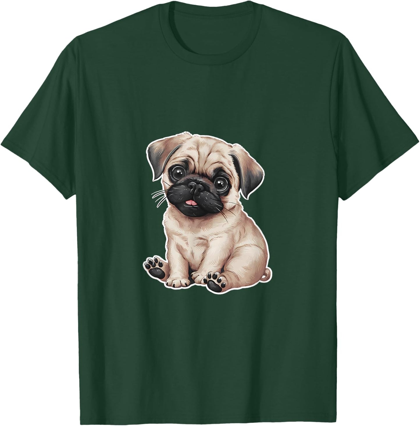 Cute Pug Puppy T-Shirt - T-Shirt | Forest