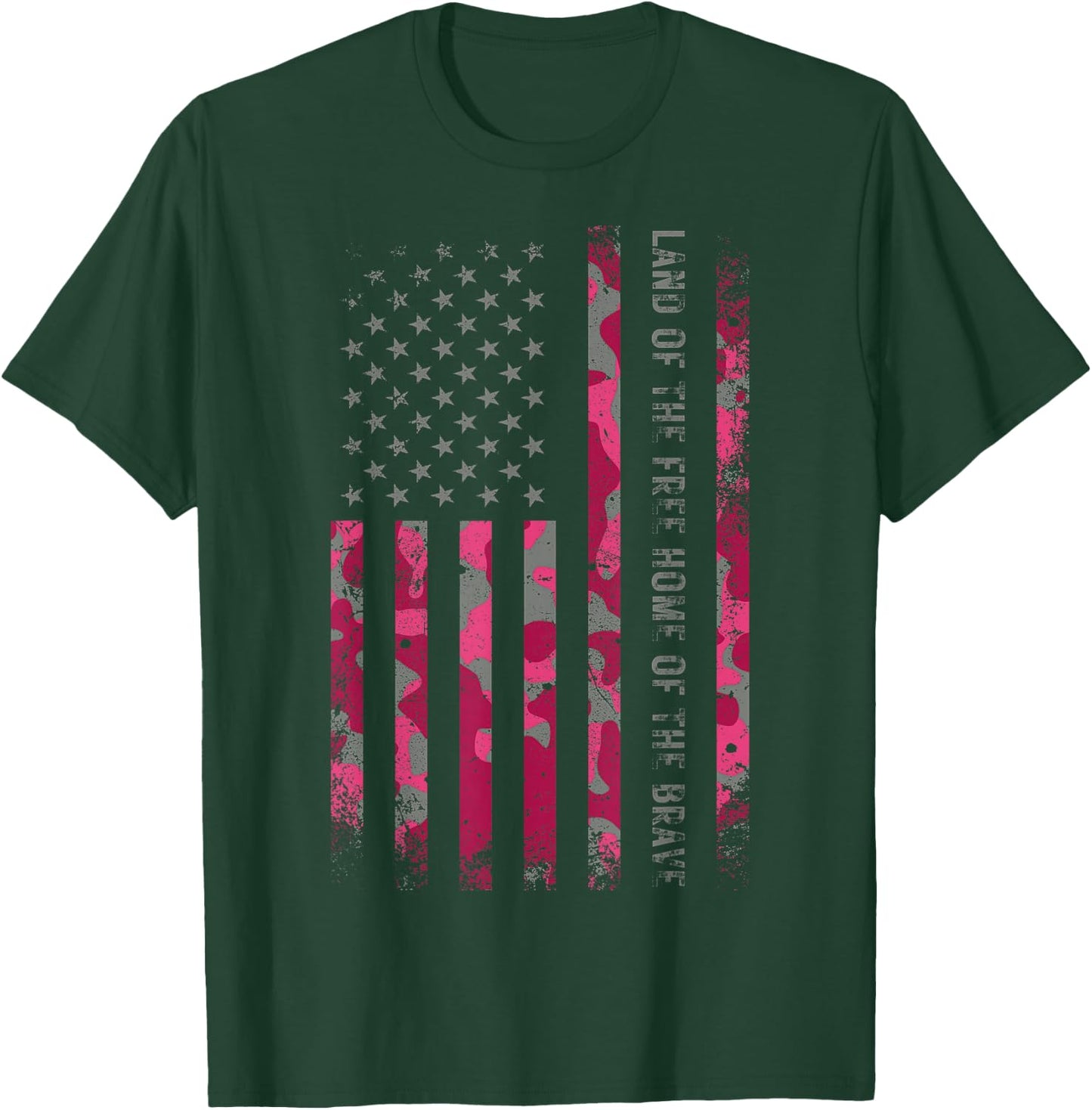 Pink Camo USA Flag Military Camouflage Distressed Grunge T-Shirt - T-Shirt | Forest