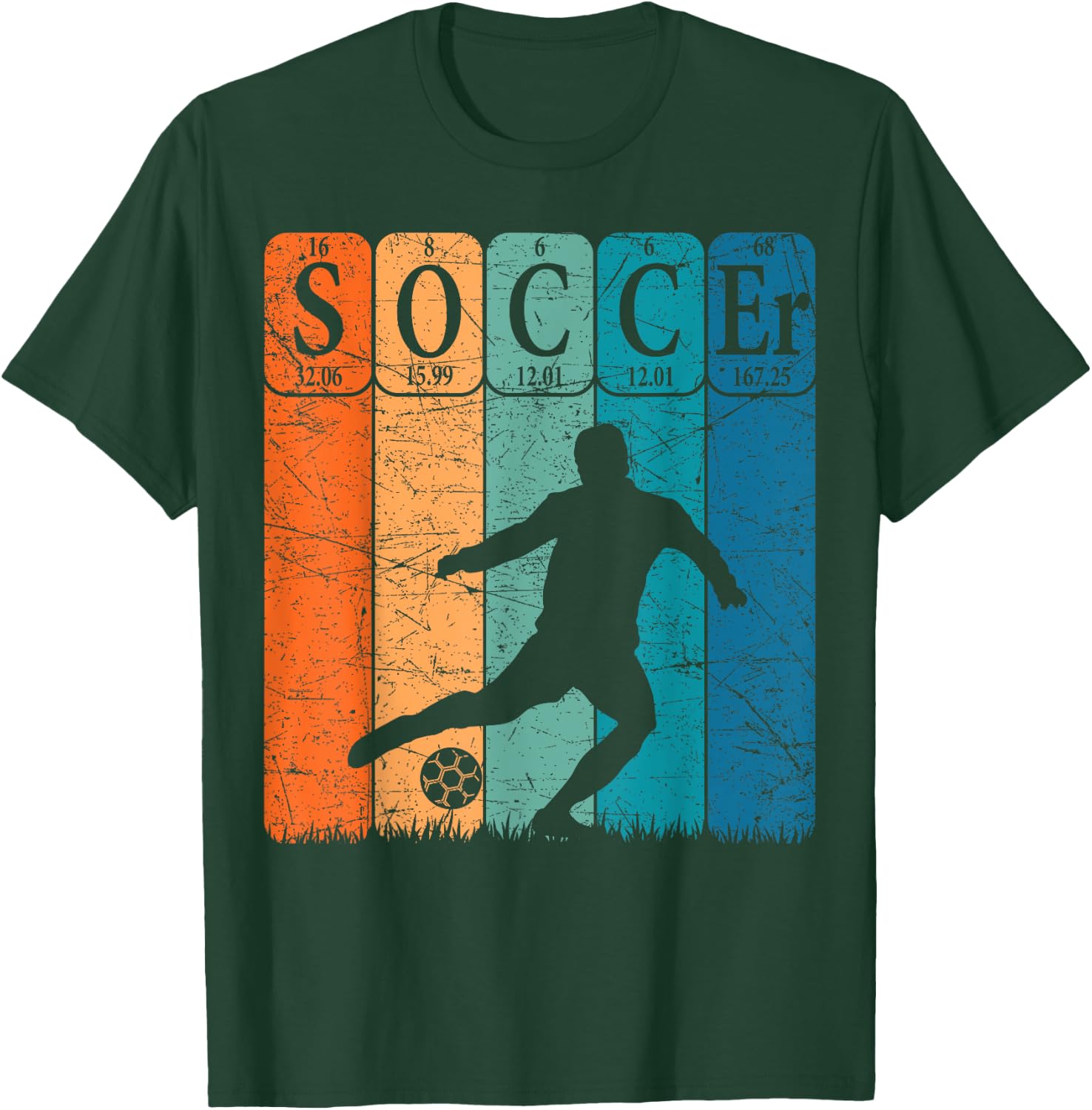 Soccer Periodic Table Elements Soccer Player Nerd Vintage T-Shirt - T-Shirt | Forest